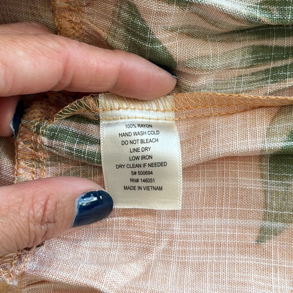 Monteau Los Angeles Tropical Floral Button-Front Midid Dress Sz M Cottagecore - Picture 15 of 16